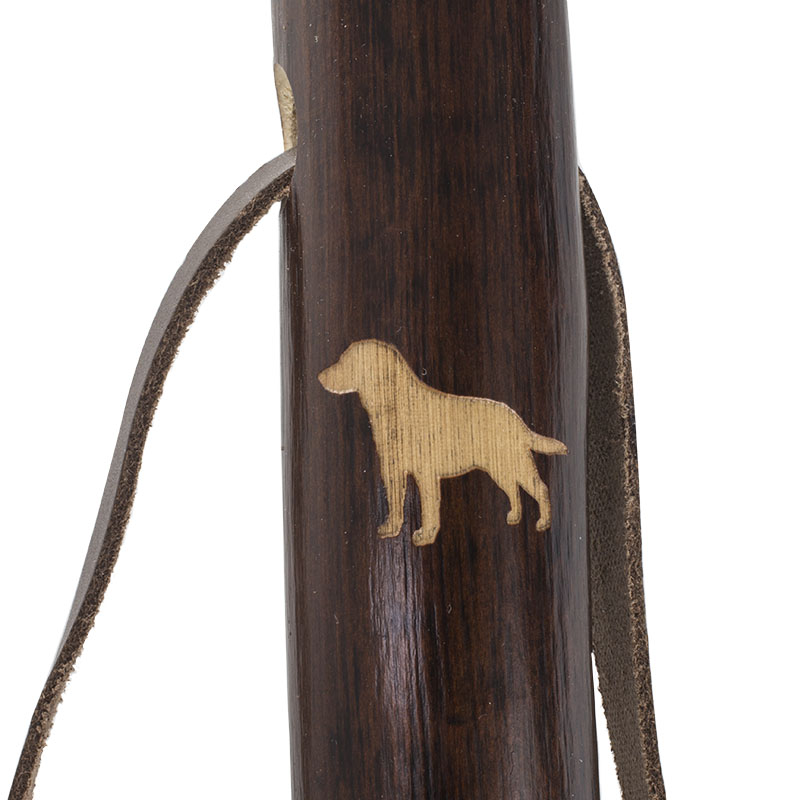 Chestnut Hiking Staff with Labrador Retriever Carving